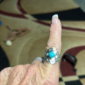 Silver and Turquoise Women's Ring